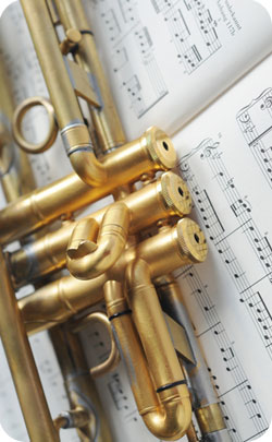 Part of a trumpet to indicate musical instruments are the modern 24th year wedding anniversary theme