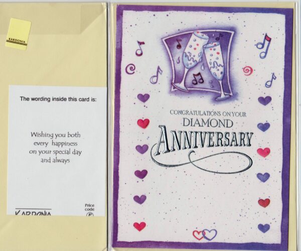 Congratulation on your Diamond Anniversary Greeting Card - Image 2