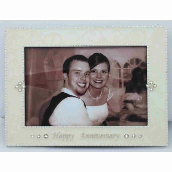 Happy Anniversary photo frame with diamante crystals