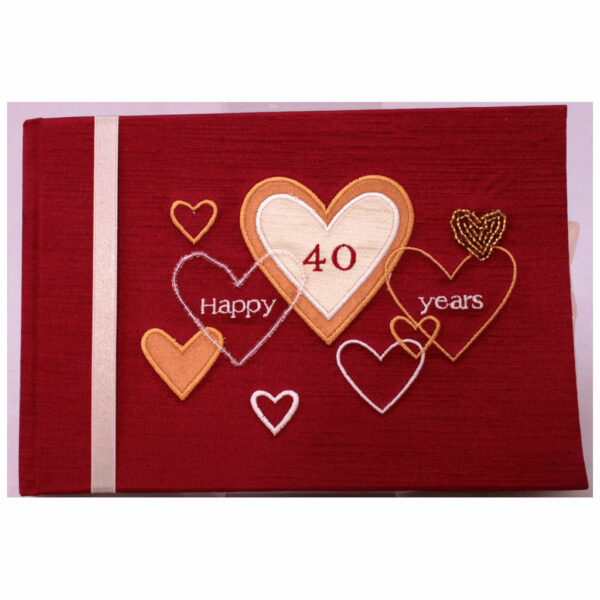 40 Happy Years Embroidered Photo Frame and Album gift set by Bambisso - Image 6