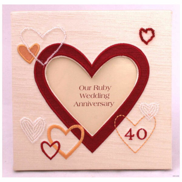 40 Happy Years Embroidered Photo Frame and Album gift set by Bambisso - Image 5