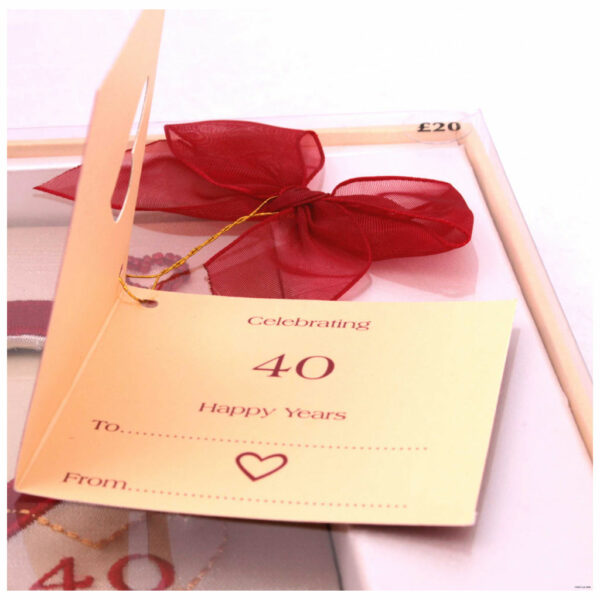 40 Happy Years Embroidered Photo Frame and Album gift set by Bambisso - Image 3
