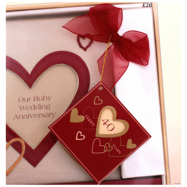 40 Happy Years Embroidered Photo Frame and Album gift set by Bambisso - Image 2