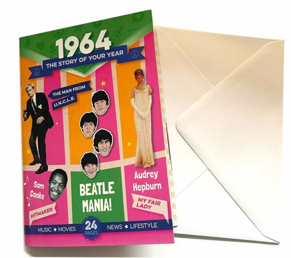 1964 60th Anniversary Greeting Card Booklet with envelope