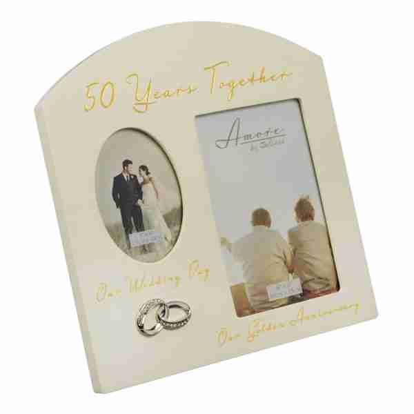 50-years together then and now photo frame fw82950