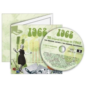 1962 Classic Years Greeting Card with Hit Songs, Download Code and retro CD