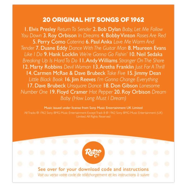 63rd Anniversary Card with Original Hit Music of 1962. A Time to Remember, The Classic Years. - Image 4