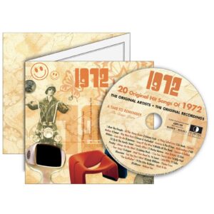 1972 Classic Years Greeting Card with Hit Songs, Download Code and retro CD