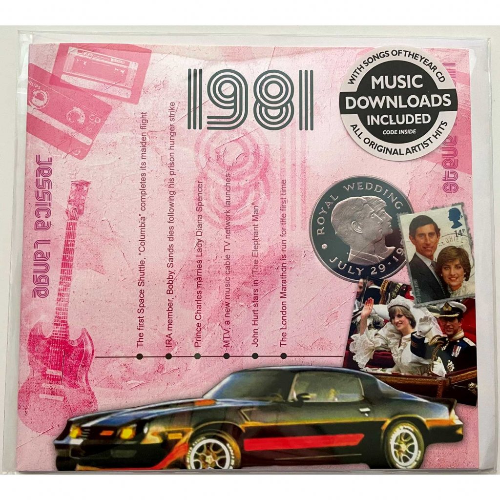 43rd Anniversary Card with Original Hit Music of 1981. A Time to Remember, The Classic Years.