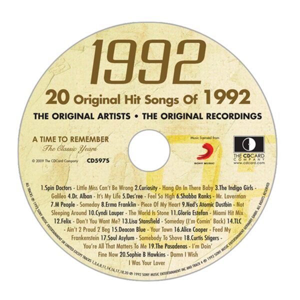 CD 1992 Track List