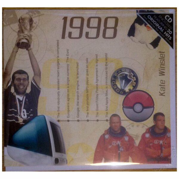 27th Anniversary Card with Original Hit Music of 1998. A Time to Remember, The Classic Years. - Image 2
