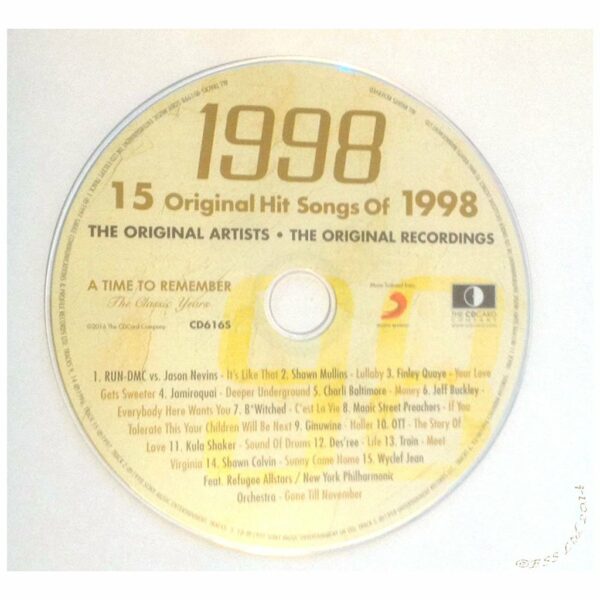 27th Anniversary Card with Original Hit Music of 1998. A Time to Remember, The Classic Years. - Image 3
