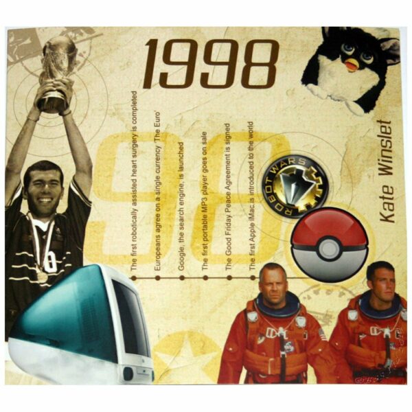 27th Anniversary Card with Original Hit Music of 1998. A Time to Remember, The Classic Years.
