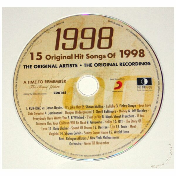 27th Anniversary Card with Original Hit Music of 1998. A Time to Remember, The Classic Years. - Image 5