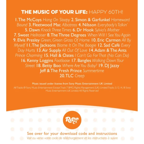 The Music of your Year: Happy 60th Booklet Greeting Card With Music Download - Image 2