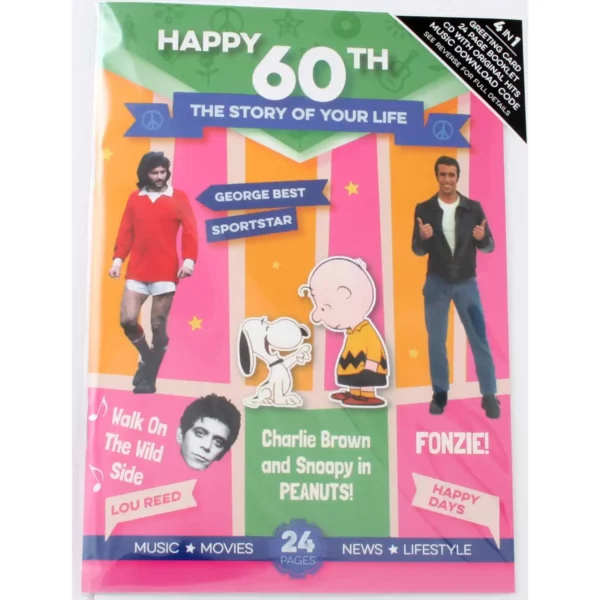 The Music of your Year: Happy 60th Booklet Greeting Card With Music Download - Image 4