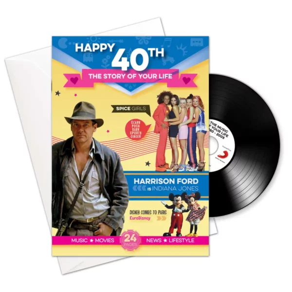 The Music of your Life: Happy 40th Booklet Greeting Card With Music Download