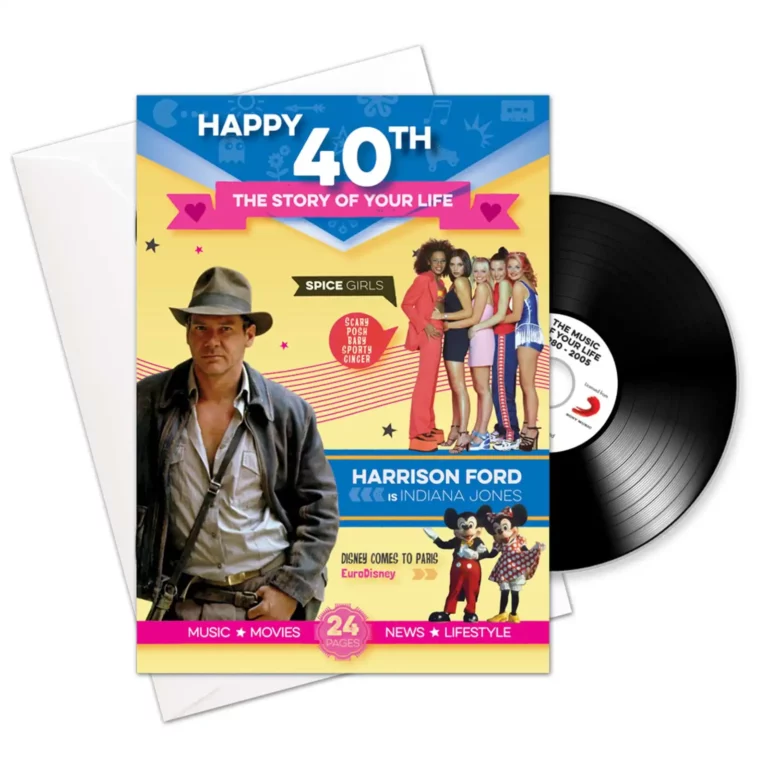 The Music of your Life: Happy 40th Booklet Greeting Card With Music Download
