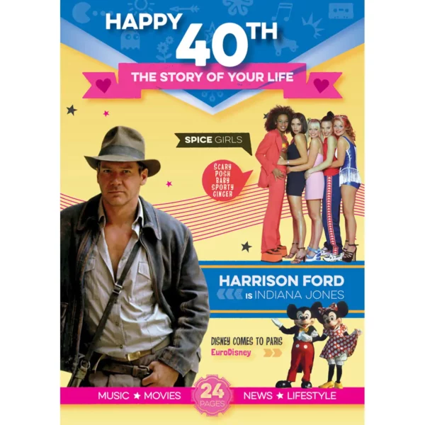The Music of your Life: Happy 40th Booklet Greeting Card With Music Download - Image 2