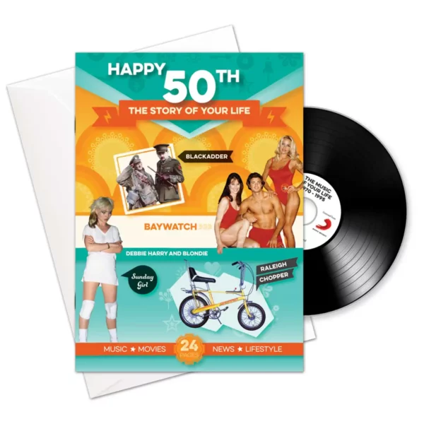 The Music of your Life: Happy 50th Booklet Greeting Card With Music Download