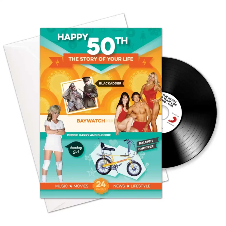 The Music of your Life: Happy 50th Booklet Greeting Card With Music Download