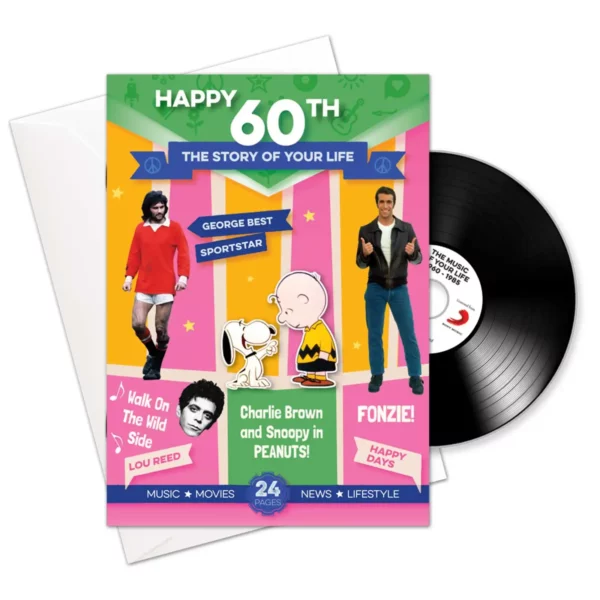 The Music of your Year: Happy 60th Booklet Greeting Card With Music Download