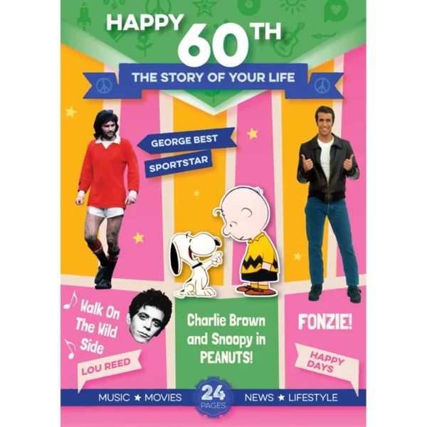 The Music of your Year: Happy 60th Booklet Greeting Card With Music Download - Image 3