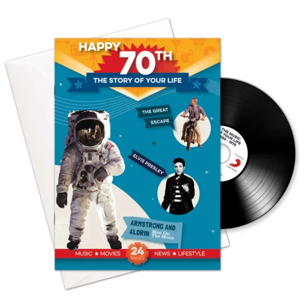 The Music of your Life: Happy 70th Booklet Greeting Card With Music Download