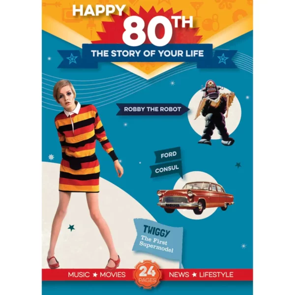 The Music of your Life: Happy 80th Booklet Greeting Card With Music Download - Image 3