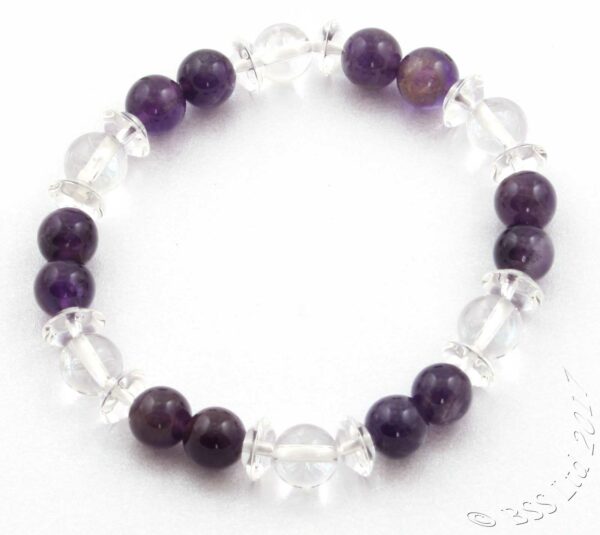 Amethyst and Rock Crystal quartz Gemstone Bracelet