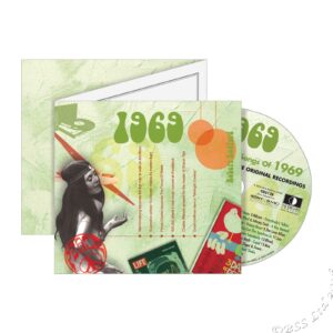 Hits of the 60's ~ Hit Music of 1969 on CD & download plus Greeting Card in one gift ; A Time to Remember, The Classic Years -1969