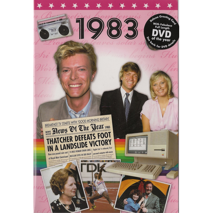 The Time of Your Life. Reminisce 1983 with DVD News Reel in a Greeting Card.