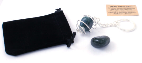 Moss Agate Keychain