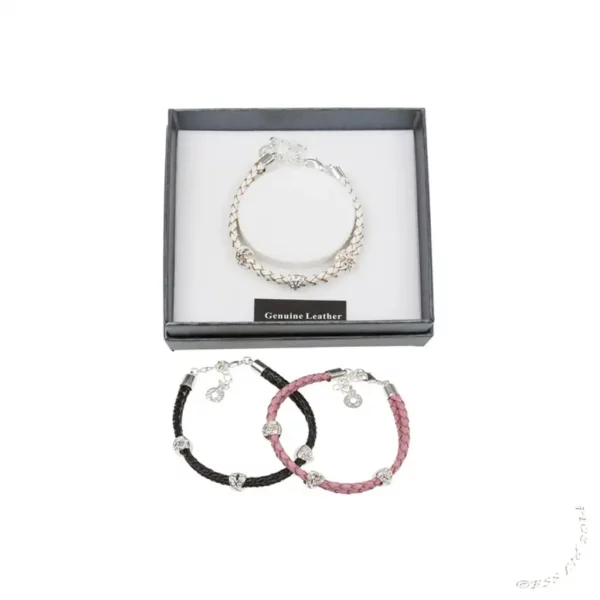 Equilibrium Diamanté Kiss Leather Bracelet