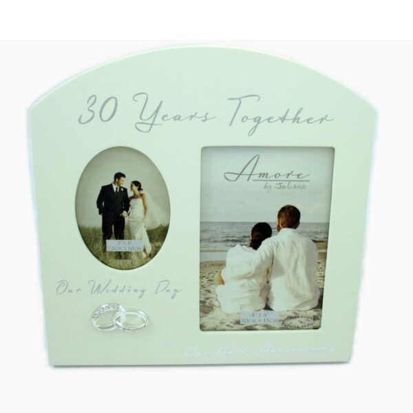 Amore Pearl 30th Anniversary Wedding Gifts Cream Dual Photo Frame