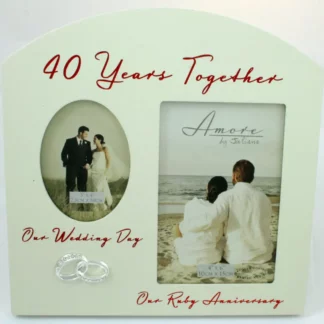 Amore 40 Years Together Then and Now Photo Frame