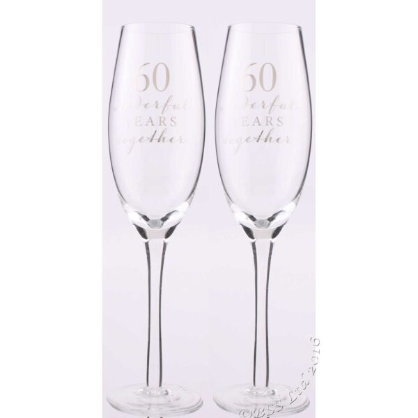 60th Anniversary Champagne Flute Gift Set