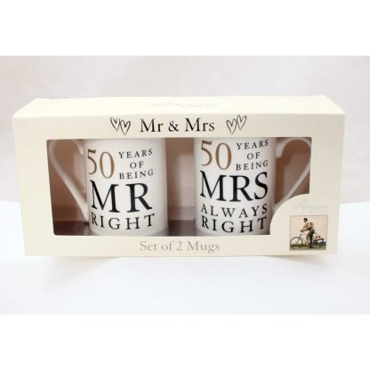 Mr & Mrs Right 50th Anniversary Gift Set wbwg67750 boxed Mr & Mrs Right 50th Anniversary Gift Set wbwg67750 boxed