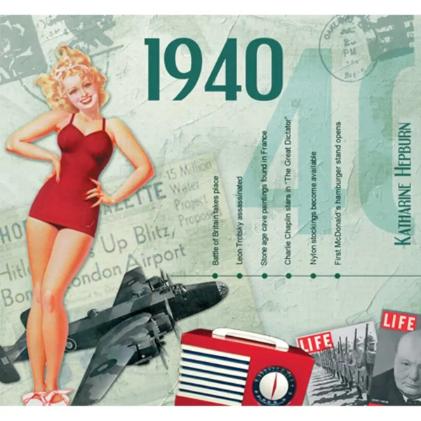 1940's Birthday Greeting Card and Gift in one, includes Hit Music of the year - Image 9