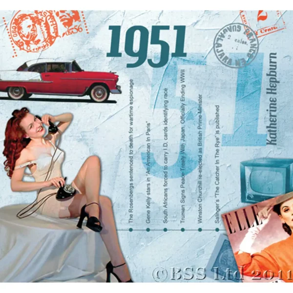 1950's Birthday Greeting Card and Gift in one, includes Hit Music of the year - Image 3