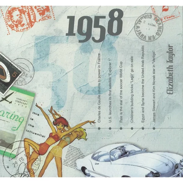 1950's Birthday Greeting Card and Gift in one, includes Hit Music of the year - Image 10