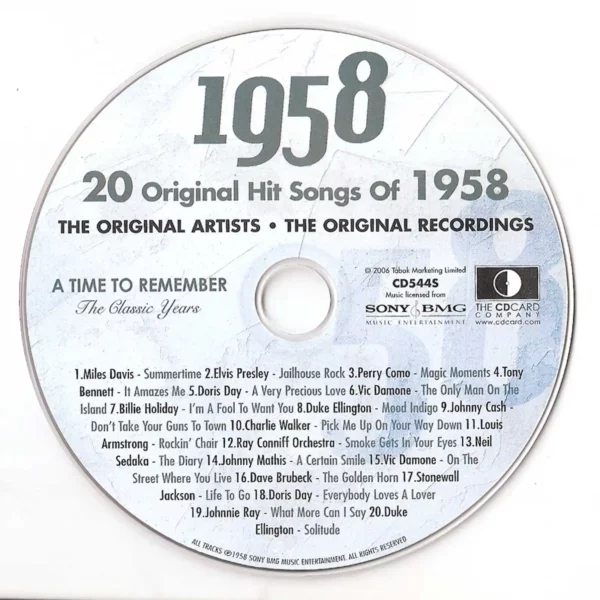 1950's Birthday Greeting Card and Gift in one, includes Hit Music of the year - Image 19
