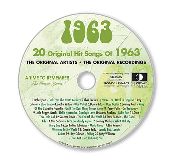 1960's Birthday Greeting Card and Gift in one, includes Hit Music of the year - Image 15