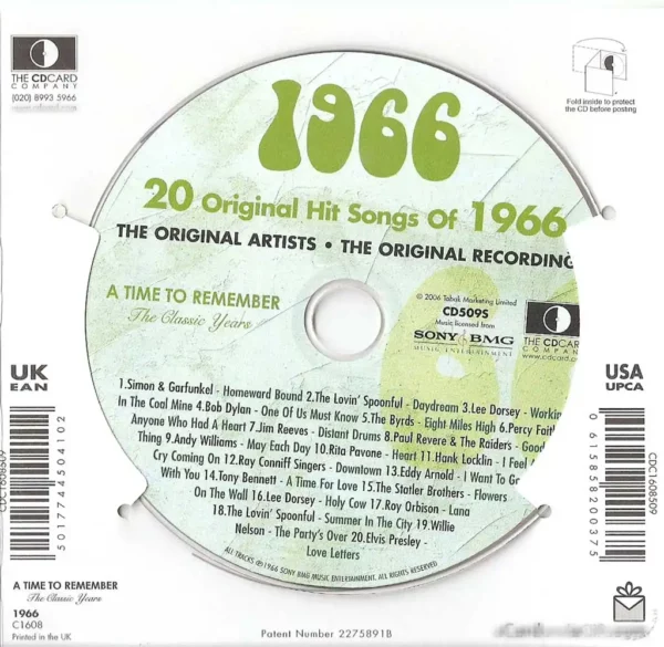 1960's Birthday Greeting Card and Gift in one, includes Hit Music of the year - Image 18