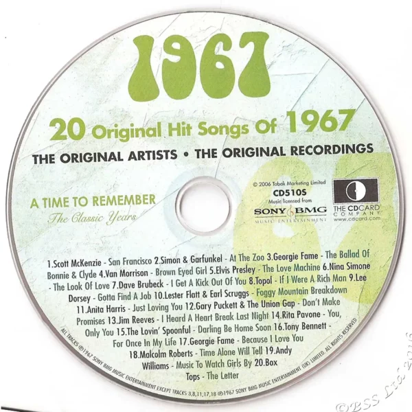 1960's Birthday Greeting Card and Gift in one, includes Hit Music of the year - Image 19