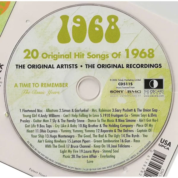 1960's Birthday Greeting Card and Gift in one, includes Hit Music of the year - Image 20