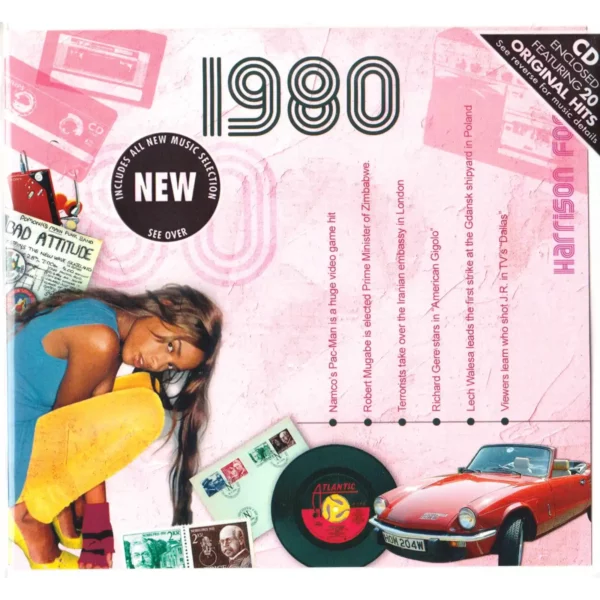 1980's Birthday Greeting Card and Gift in one, includes Hit Music of the year - Image 2