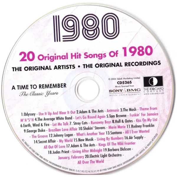 1980's Birthday Greeting Card and Gift in one, includes Hit Music of the year - Image 12