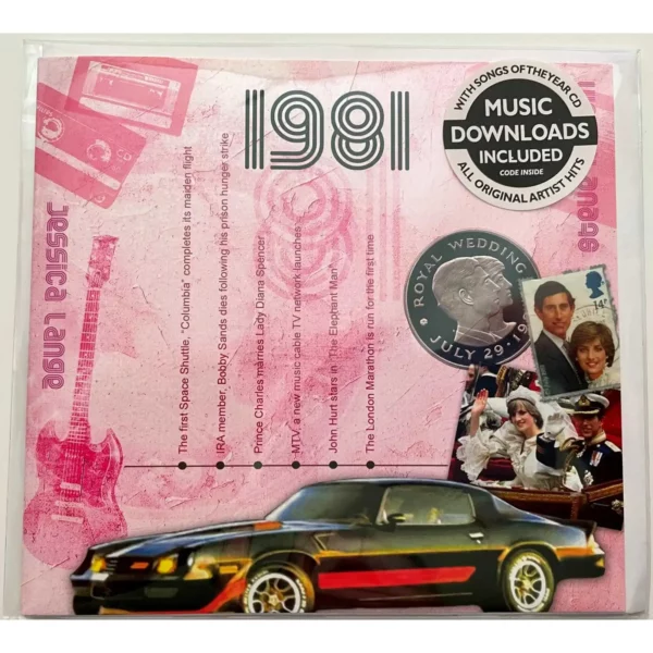 1980's Birthday Greeting Card and Gift in one, includes Hit Music of the year - Image 3