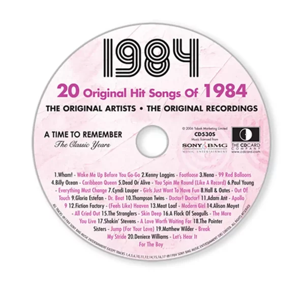 1980's Birthday Greeting Card and Gift in one, includes Hit Music of the year - Image 16